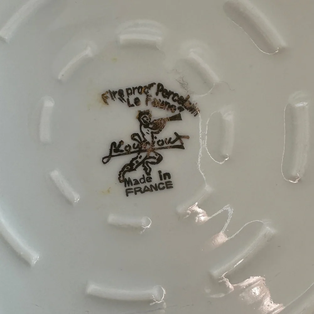 Porcelain Baking Dish Souffle Casserole Birds France Louis Lourioux Le Faune